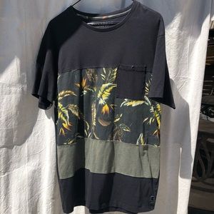 Men’s billabong, black flower shirt, size medium